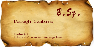 Balogh Szabina névjegykártya